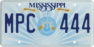 MS license plate MPC444