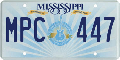 MS license plate MPC447