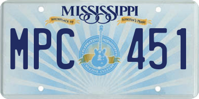 MS license plate MPC451