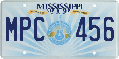 MS license plate MPC456