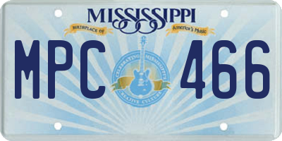 MS license plate MPC466