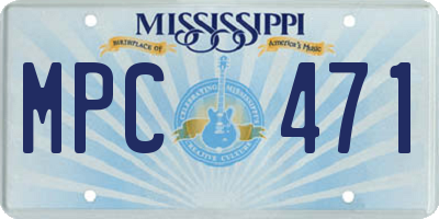 MS license plate MPC471