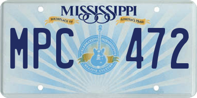 MS license plate MPC472