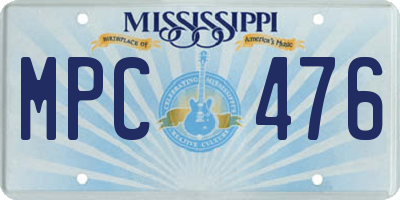 MS license plate MPC476