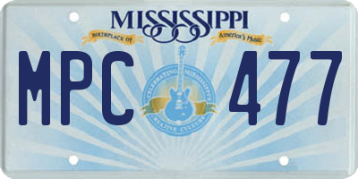 MS license plate MPC477