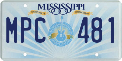 MS license plate MPC481