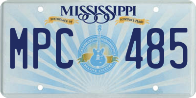MS license plate MPC485