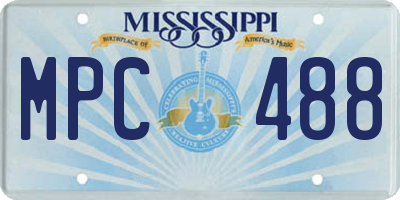 MS license plate MPC488