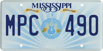 MS license plate MPC490
