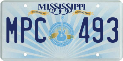 MS license plate MPC493