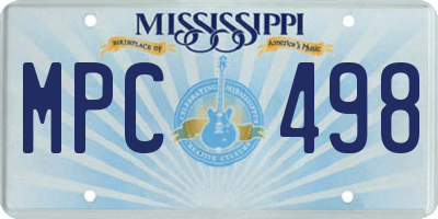 MS license plate MPC498