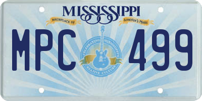 MS license plate MPC499
