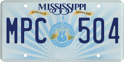 MS license plate MPC504