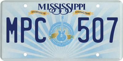 MS license plate MPC507