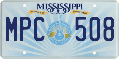 MS license plate MPC508