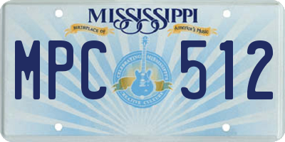 MS license plate MPC512