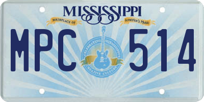 MS license plate MPC514
