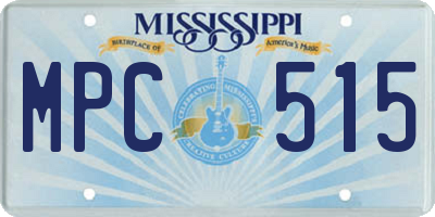 MS license plate MPC515