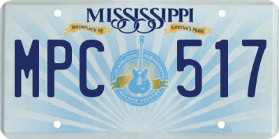 MS license plate MPC517