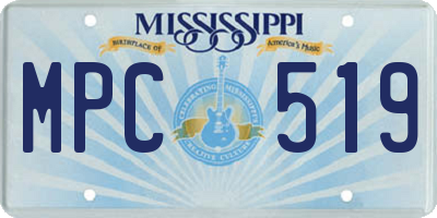 MS license plate MPC519