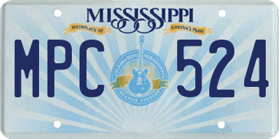 MS license plate MPC524