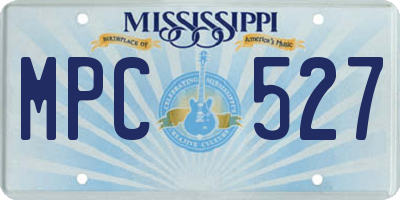 MS license plate MPC527