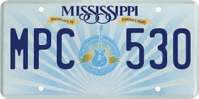 MS license plate MPC530