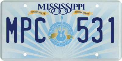 MS license plate MPC531