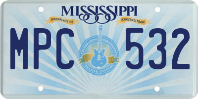 MS license plate MPC532