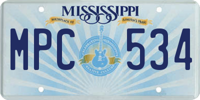 MS license plate MPC534