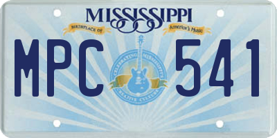 MS license plate MPC541