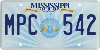 MS license plate MPC542