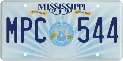MS license plate MPC544