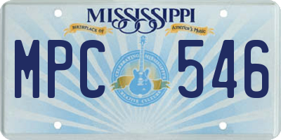 MS license plate MPC546