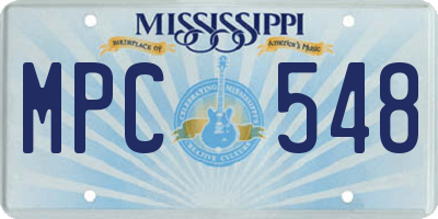 MS license plate MPC548