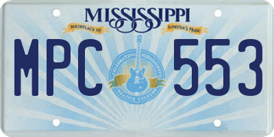 MS license plate MPC553
