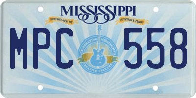 MS license plate MPC558
