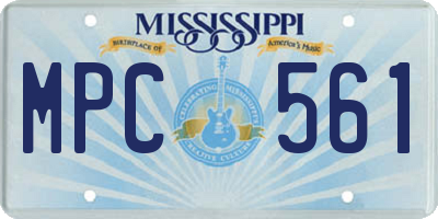 MS license plate MPC561
