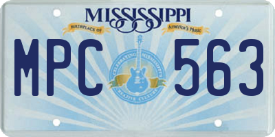 MS license plate MPC563