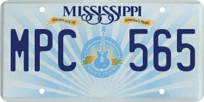 MS license plate MPC565