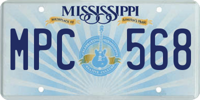 MS license plate MPC568