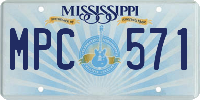 MS license plate MPC571