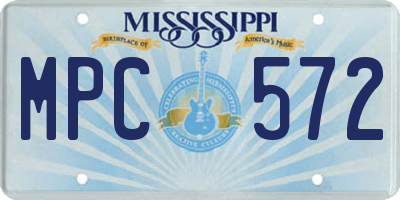 MS license plate MPC572