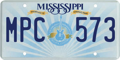 MS license plate MPC573