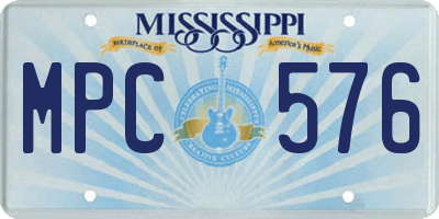 MS license plate MPC576