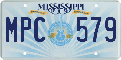 MS license plate MPC579