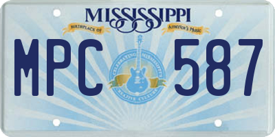 MS license plate MPC587