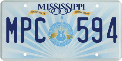 MS license plate MPC594