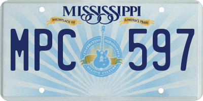 MS license plate MPC597