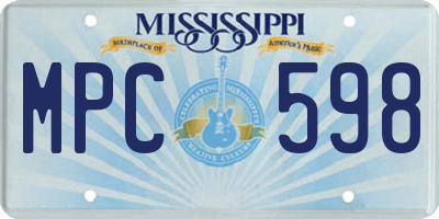 MS license plate MPC598